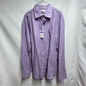 NWT Purple Casual Button‎ Down Shirt with Classic Collar XL